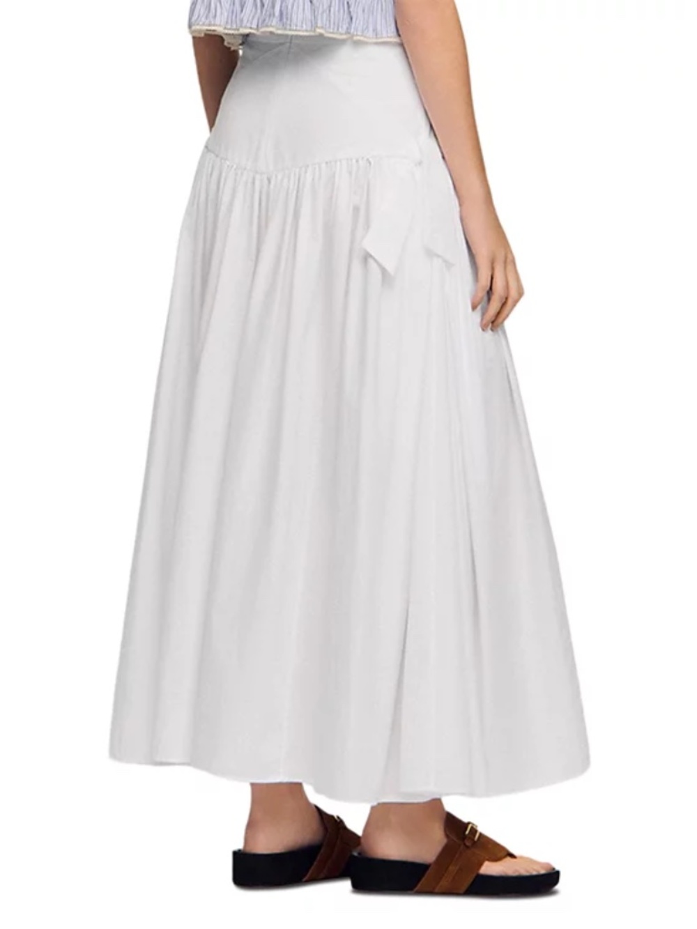 Aleonor Poplin Side Tie Maxi Skirt - Picture 3 of 6